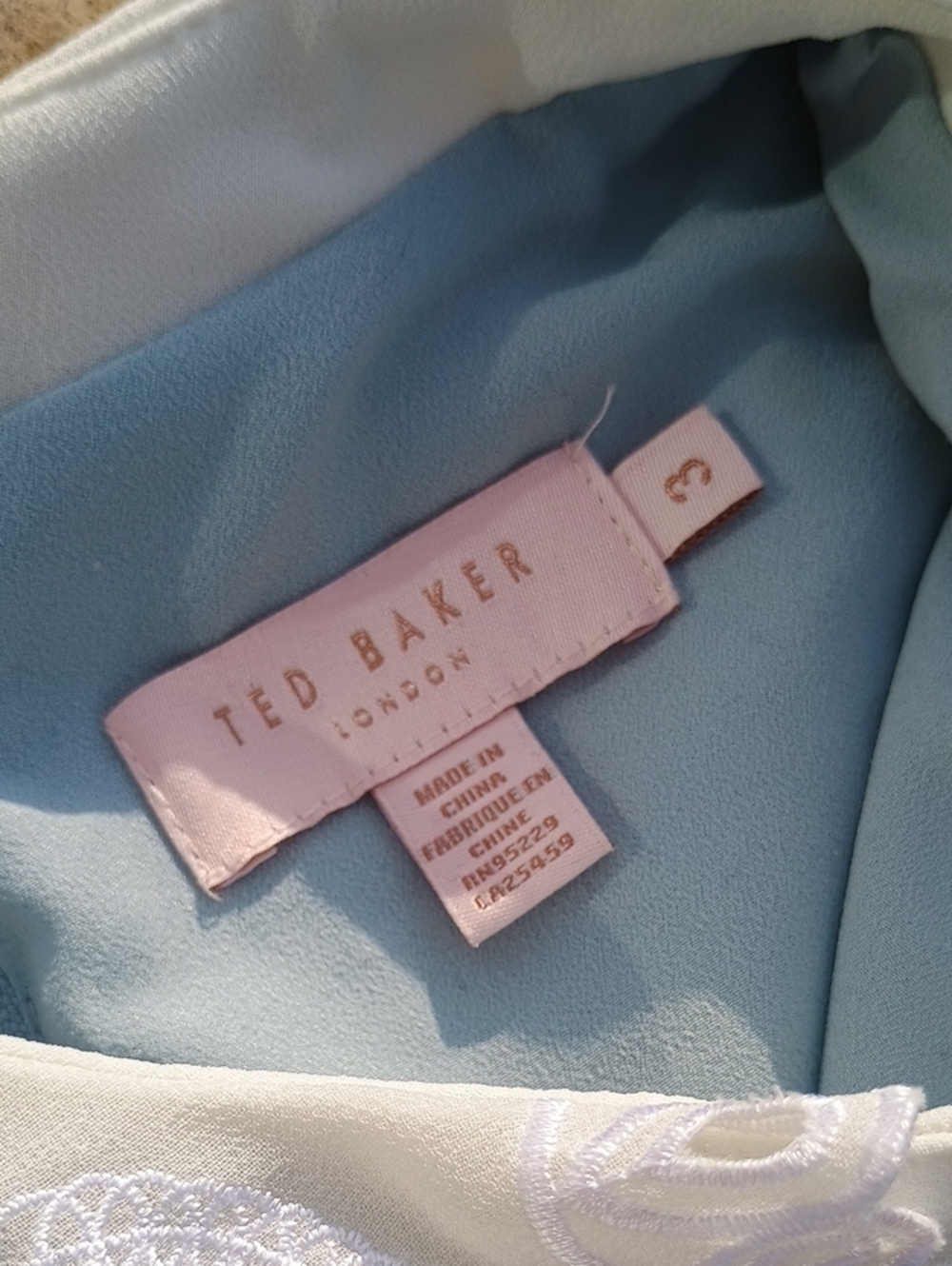 Ted Baker London Areye Cold Shoulder Dusty Blue Baby Doll Dress Women's Size 8 - Picture 8 of 8